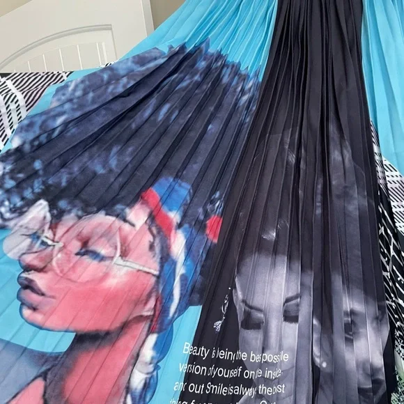 Beautiful Halo street fashion cool girl printed midi a-line skirt, women’s. - Picture 1 of 9